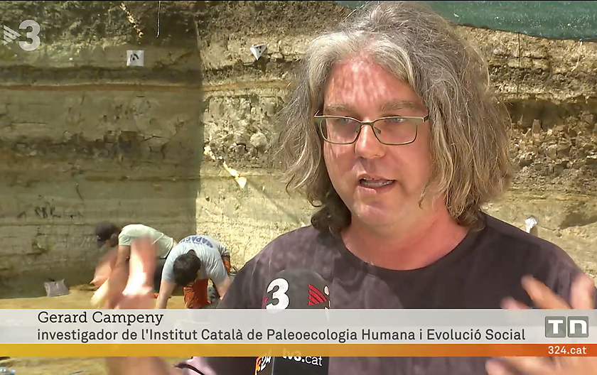 El esqueleto de ave acuática del Camp dels Ninots en el Telenotícies de TV3