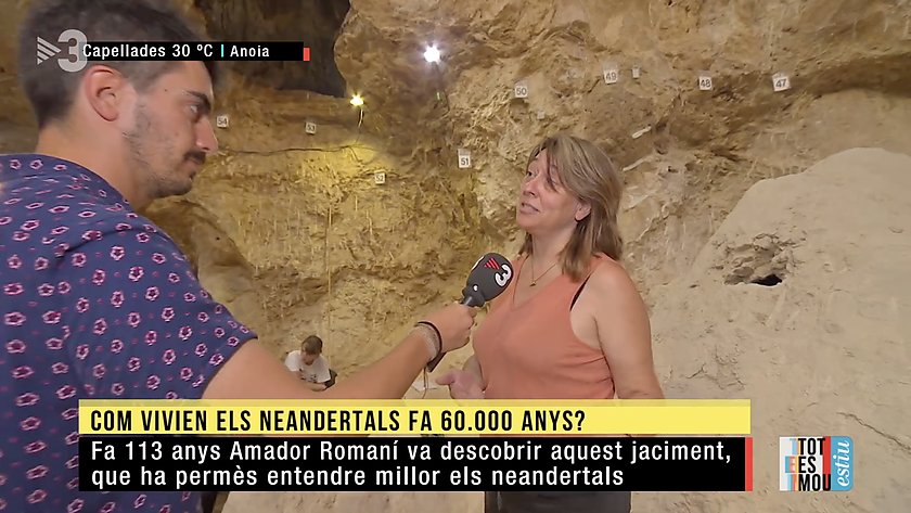 The Neanderthal remains of the Abric Romaní in the program Tot es Mou from TV3