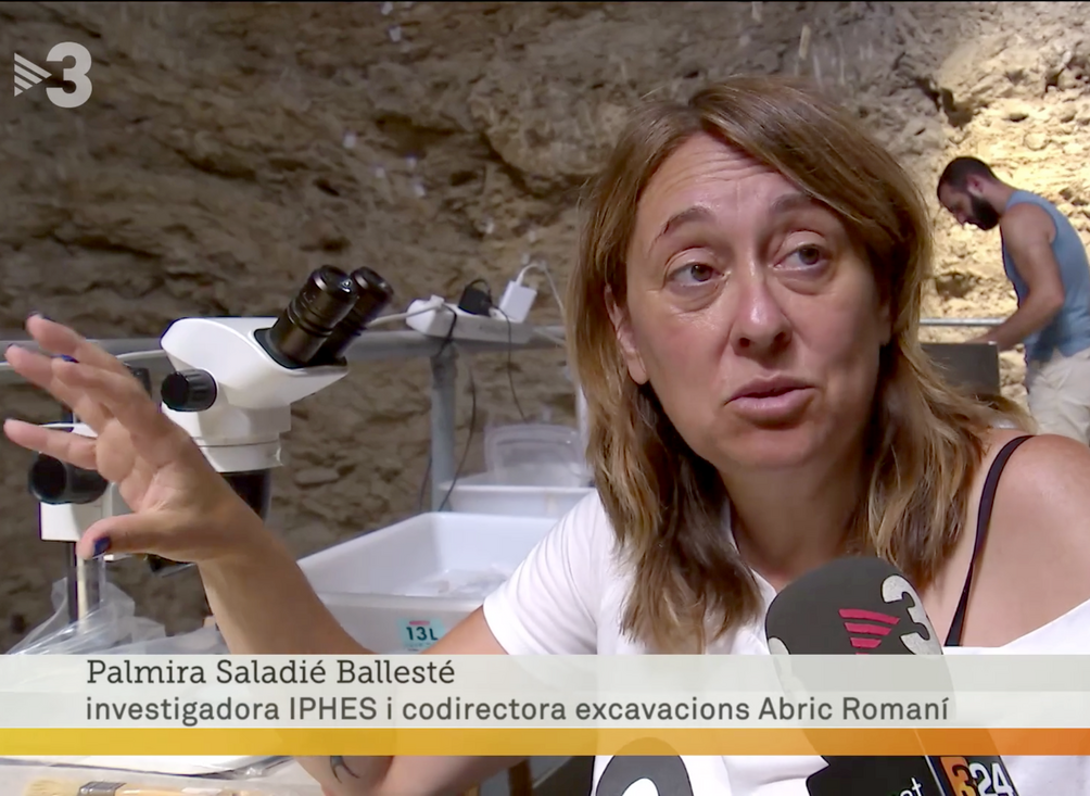 El campamento neandertal del Abric Romerí en el Telenotícies de TV3