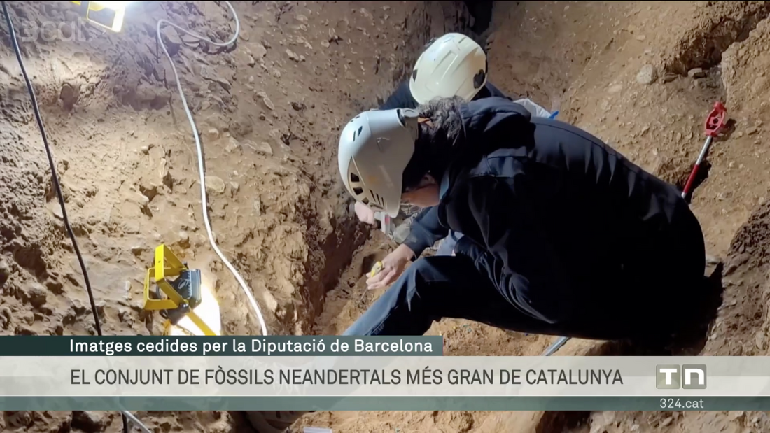 Los neandertales de la Cova Simanya en el Telenotícies Vespre de TV3