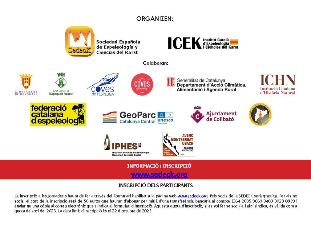 L’IPHES-CERCA col·labora en l’organització de les XXXVIII Jornades Científiques de la SEDECK