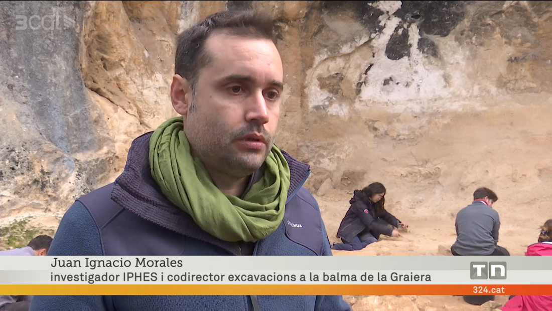 The excavation at Balma de la Griera on TV3's Telenotícies Comarques
