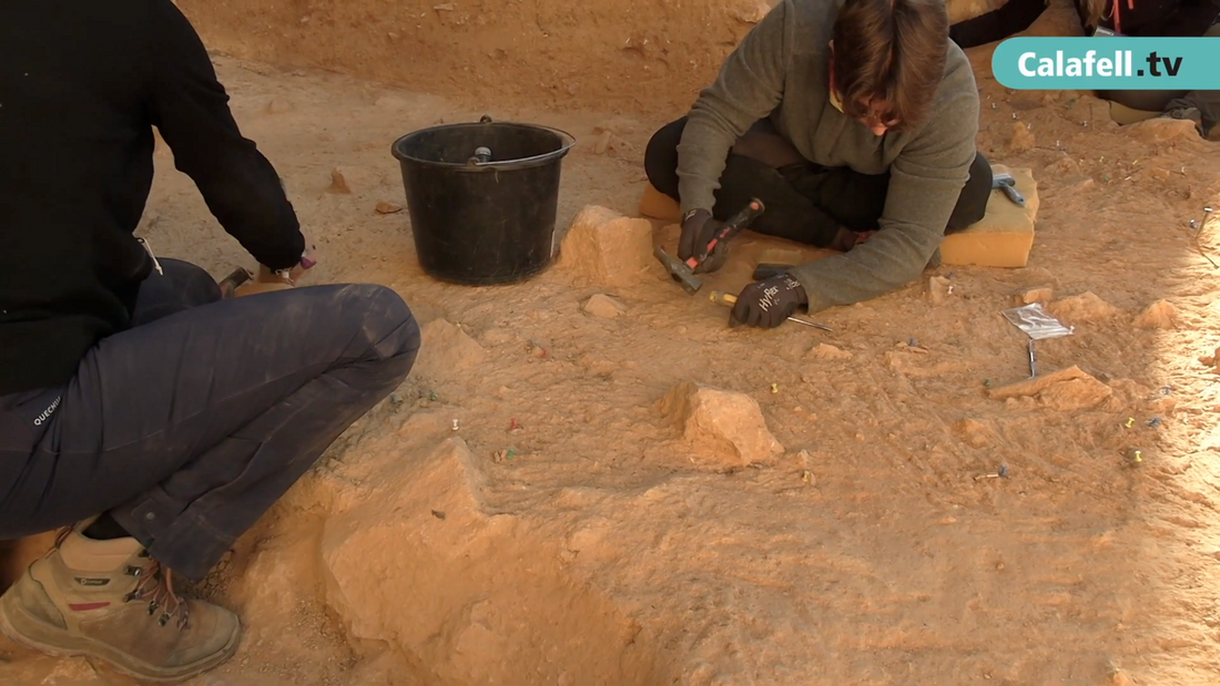 The excavation at Balma de la Griera on Calafell TV