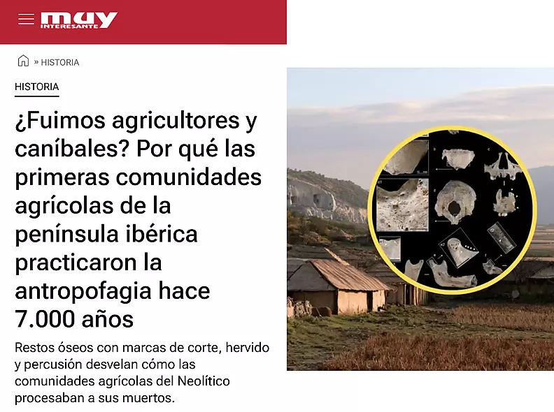 The magazine Muy Interesante echoes the study on cannibalism in southern Iberia