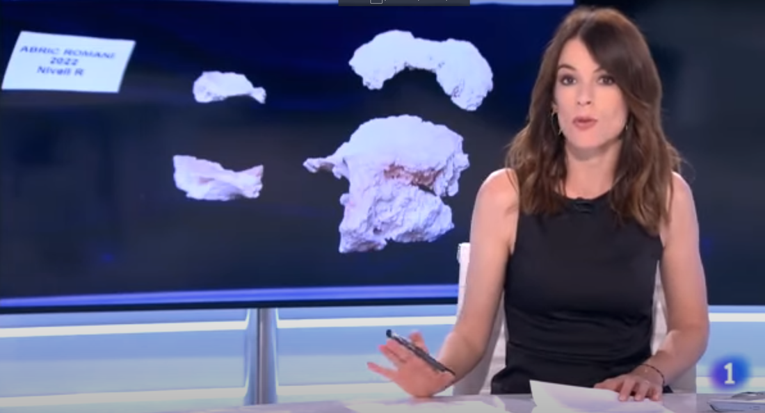 Les restes neandertals de l'Abric Romaní al Telenotícies de TVE a Catalunya