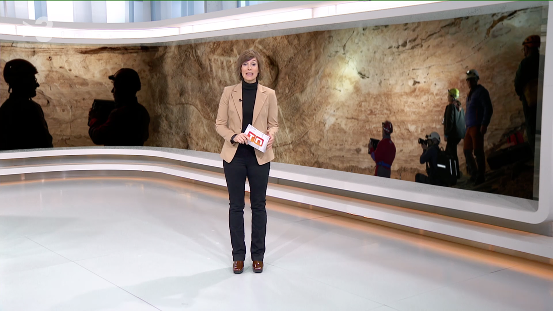 Los grabados de la cova de la Vila en la Febró en el Telenotícies Migdia de TV3