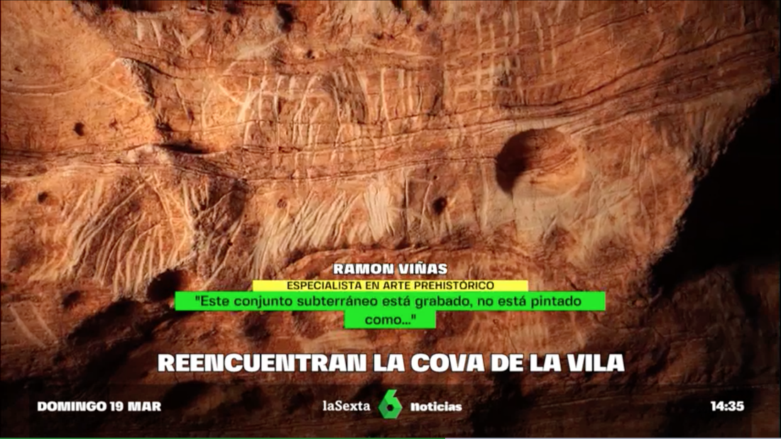 Els gravats de la Cova de la Vila de la Febró a la Sexta Notícias