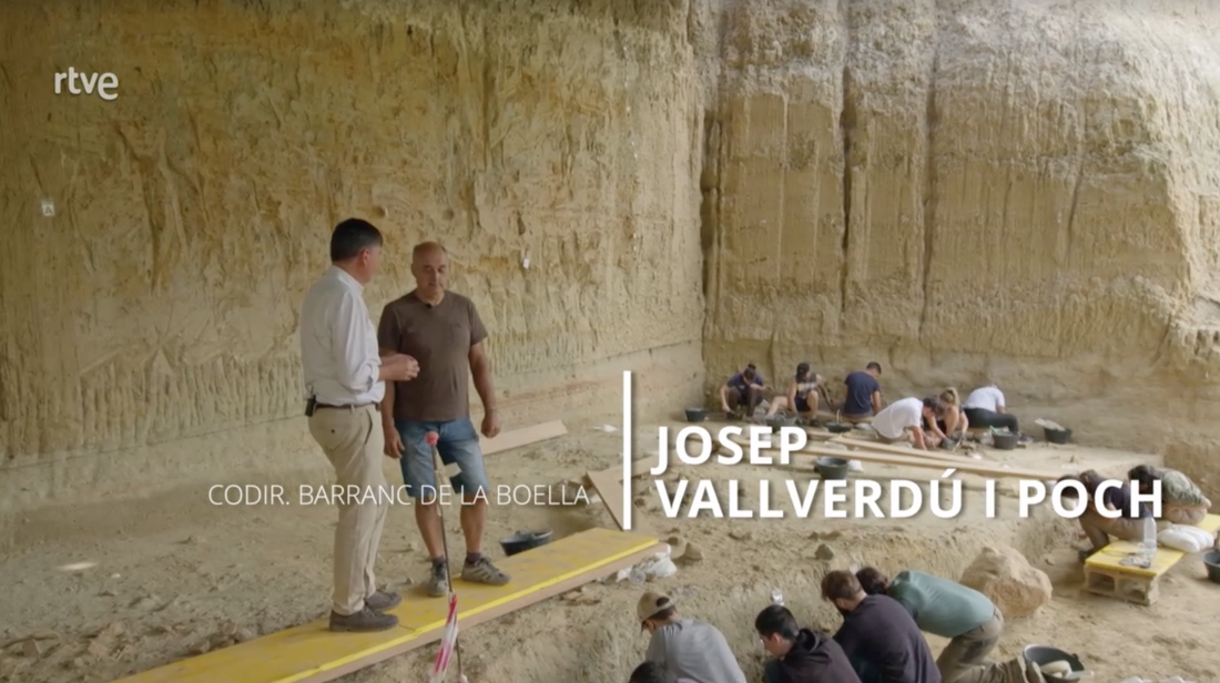 El jaciment del Barranc de la Boella al programa Arqueomania de La 2 de TVE